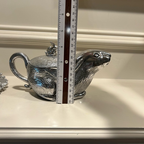 Arthur Court Rabbit Creamer On Leaf - NO Spoon - Picture 10 of 14